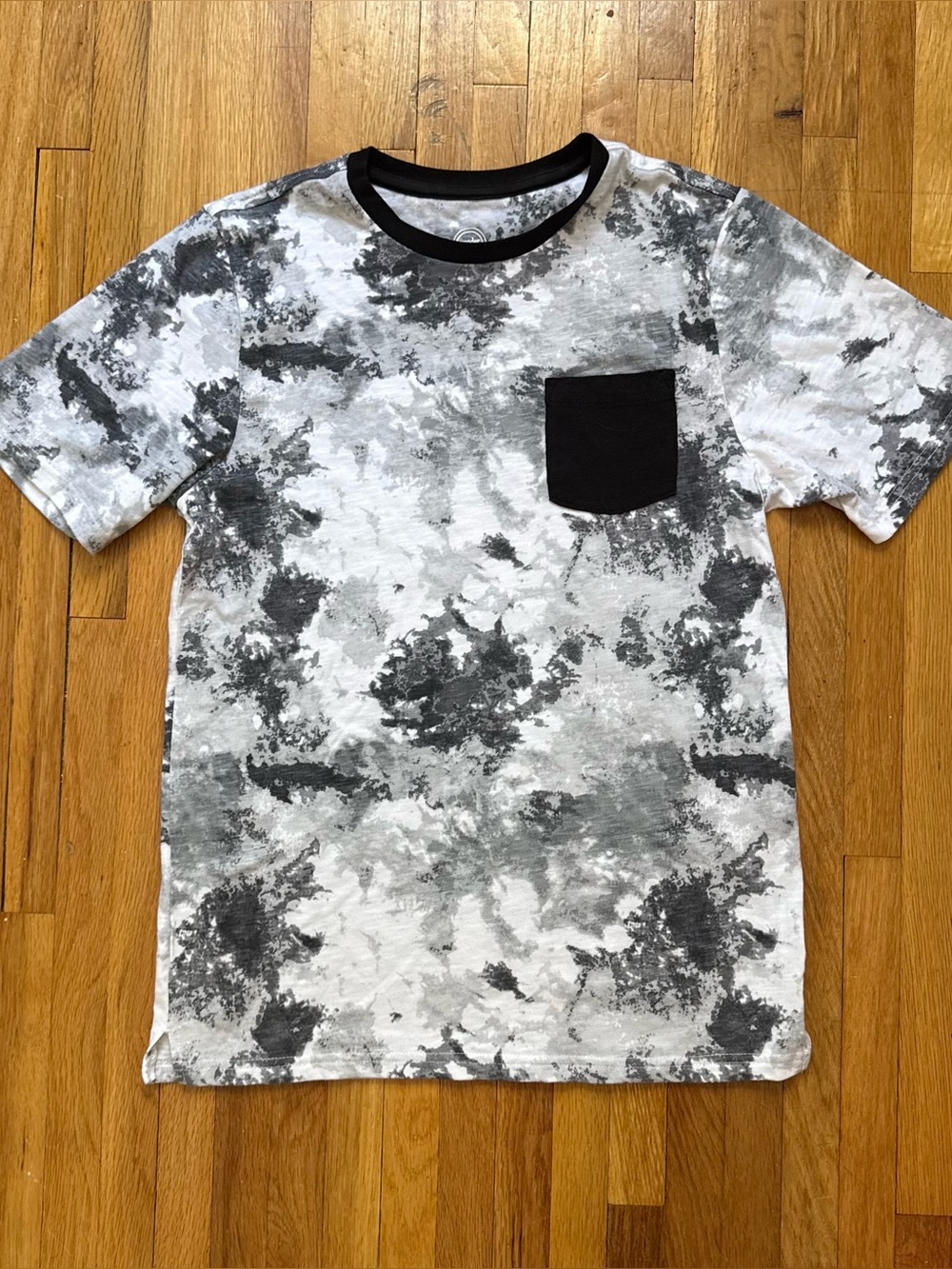 4/$25 Wonder Nation Tie Dye T-Shirt Big Boys Size XXL 18 Black White Crewneck